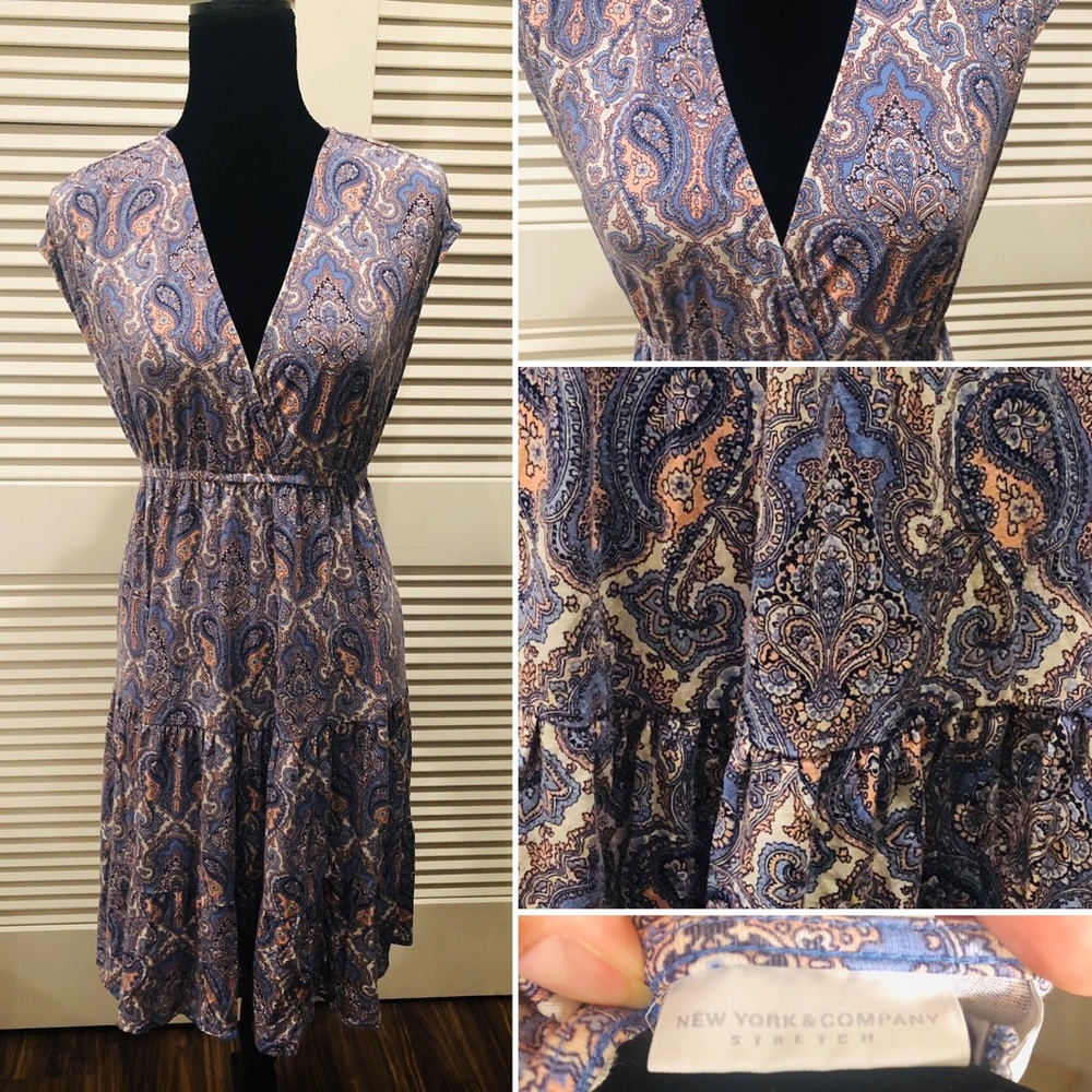 Paisley Print Midi Dress XL